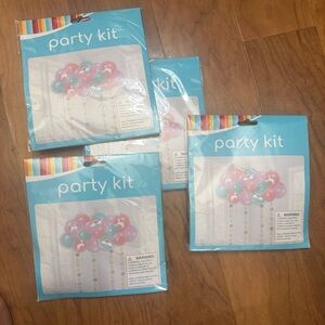 4 unicorn Colorful Party Kit with Balloons and flowers hanging decorations